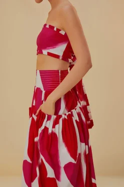  OFF-WHITE PAINTED HEARTS MIDI SKIRT