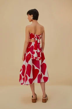  OFF-WHITE PAINTED HEARTS MIDI SKIRT