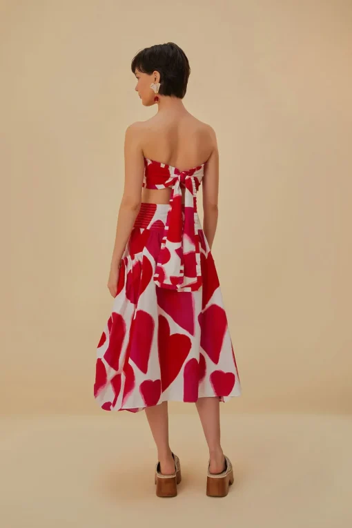  OFF-WHITE PAINTED HEARTS MIDI SKIRT