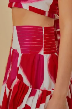  OFF-WHITE PAINTED HEARTS MIDI SKIRT
