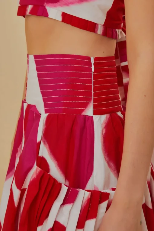  OFF-WHITE PAINTED HEARTS MIDI SKIRT