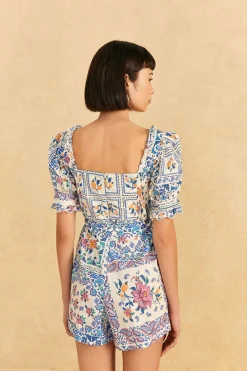  OFF-WHITE ROMANTIC BANDANAS ORGANIC COTTON ROMPER