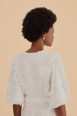 OFF-WHITE RUFFLE TASSELS MIDI DRESS