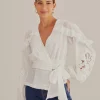  OFF-WHITE V NECK BLOUSE