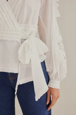  OFF-WHITE V NECK BLOUSE