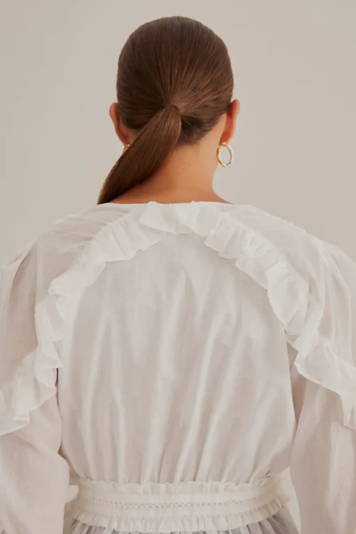  OFF-WHITE V NECK BLOUSE