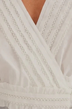 OFF-WHITE V NECK BLOUSE