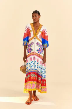  OFF-WHITE VIVID GARDEN MAXI DRESS