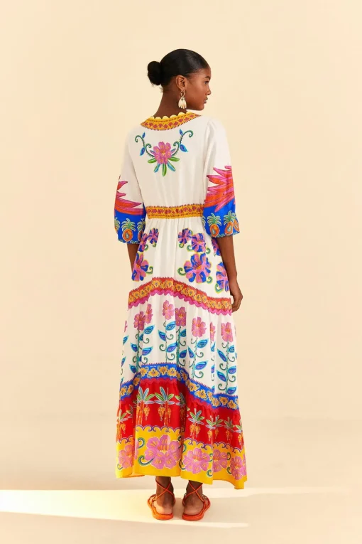  OFF-WHITE VIVID GARDEN MAXI DRESS