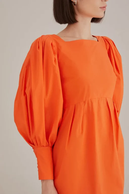  ORANGE OPEN BACK MINI DRESS