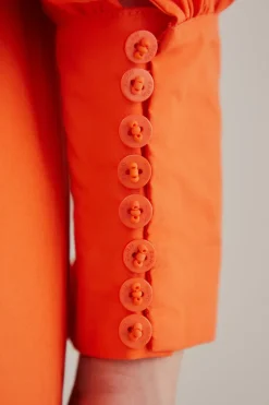  ORANGE OPEN BACK MINI DRESS