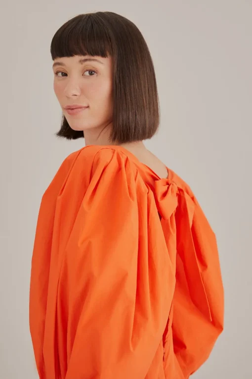  ORANGE OPEN BACK MINI DRESS