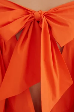  ORANGE OPEN BACK MINI DRESS