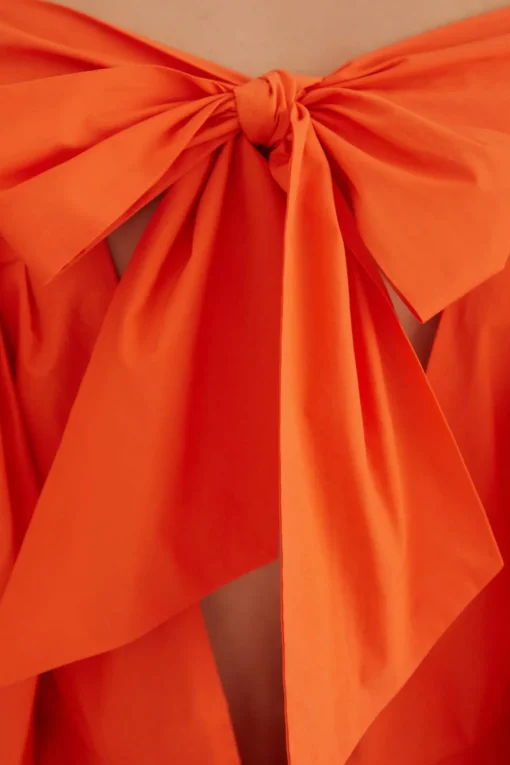  ORANGE OPEN BACK MINI DRESS