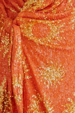  ORANGE SUNNY MOOD SEQUIN LONG SLEEVE MINI DRESS