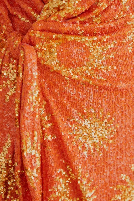  ORANGE SUNNY MOOD SEQUIN LONG SLEEVE MINI DRESS