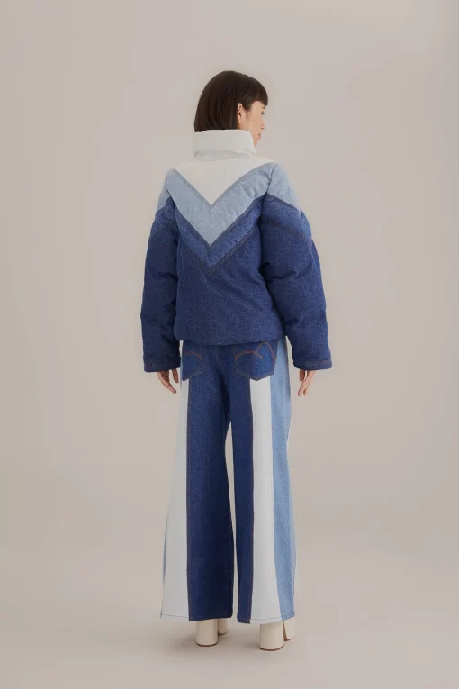  PATCHWORK DENIM WIDE PANTS