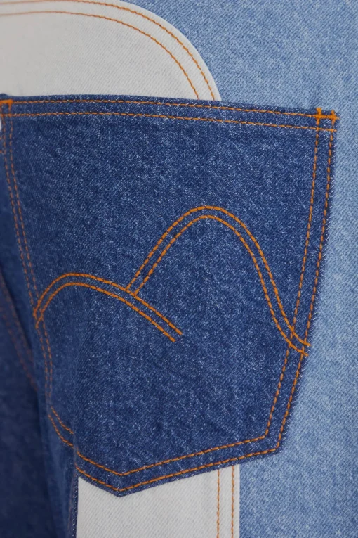  PATCHWORK DENIM WIDE PANTS