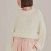  PEARL EMBROIDERED BUBBLE SWEATER