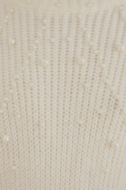  PEARL EMBROIDERED BUBBLE SWEATER