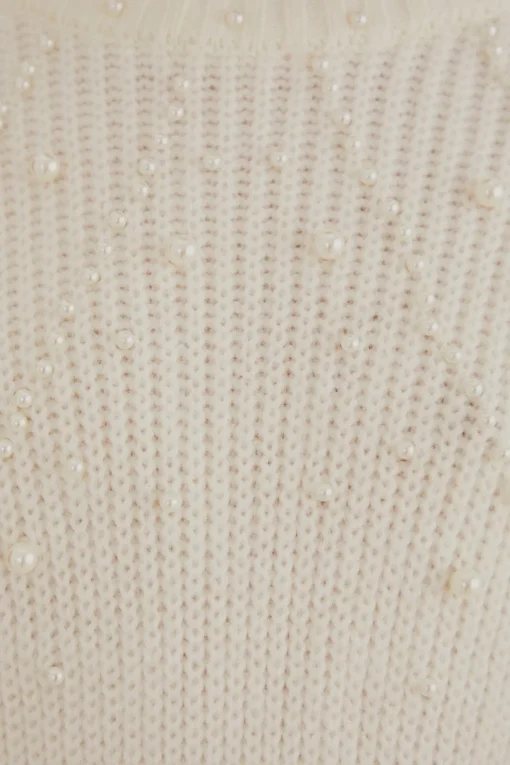  PEARL EMBROIDERED BUBBLE SWEATER
