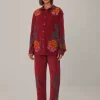  PINK CORDUROY EMBROIDERED PANTS