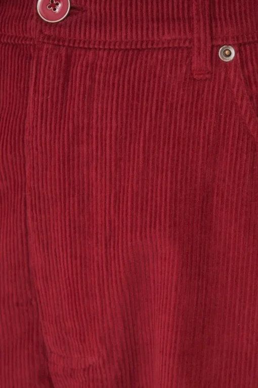  PINK CORDUROY EMBROIDERED PANTS