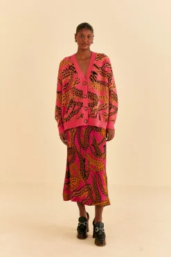  PINK CROCO KNIT CARDIGAN