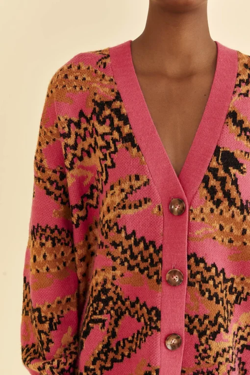  PINK CROCO KNIT CARDIGAN