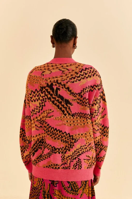  PINK CROCO KNIT CARDIGAN