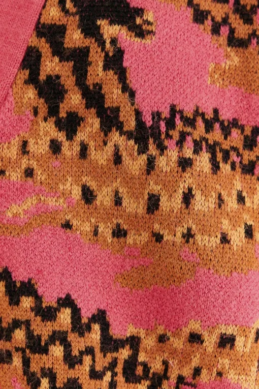  PINK CROCO KNIT CARDIGAN