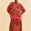  PINK CROCO MIDI SKIRT