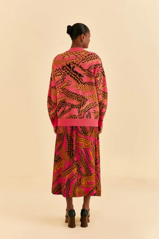  PINK CROCO MIDI SKIRT