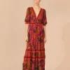  PINK CROCO SHORT SLEEVE MAXI DRESS