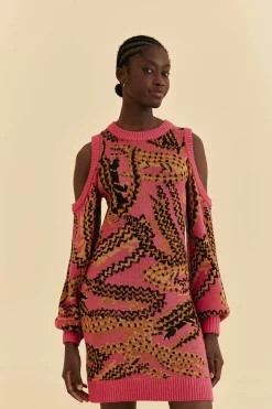  PINK CROCO SWEATER DRESS