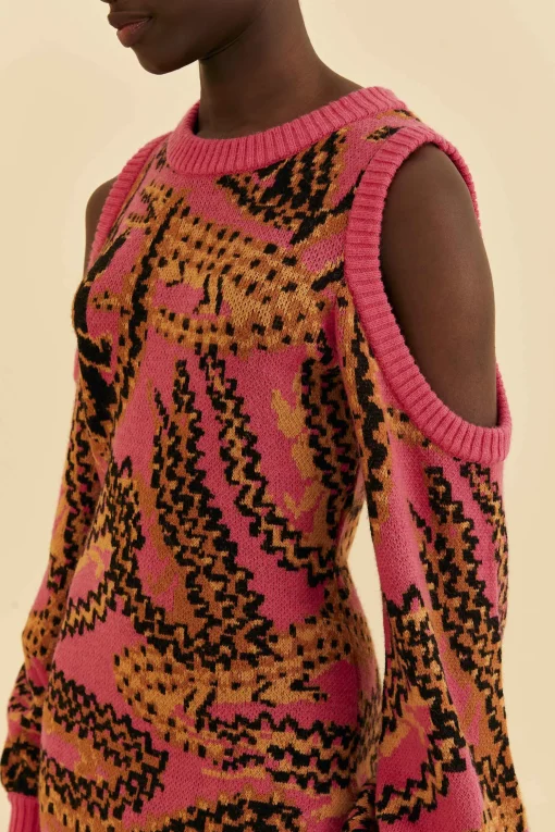 PINK CROCO SWEATER DRESS