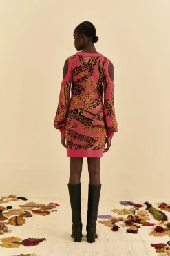  PINK CROCO SWEATER DRESS