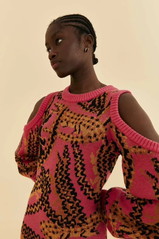  PINK CROCO SWEATER DRESS