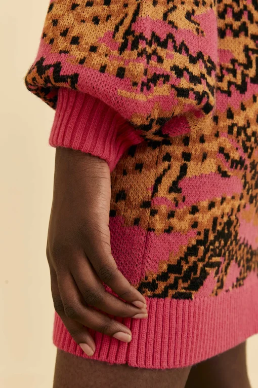  PINK CROCO SWEATER DRESS