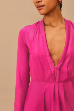  PINK LONG SLEEVE MAXI DRESS