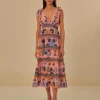  PINK SEASHELL TAPESTRY MIDI DRESS