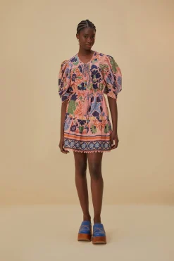  PINK SEASHELL TAPESTRY MINI DRESS