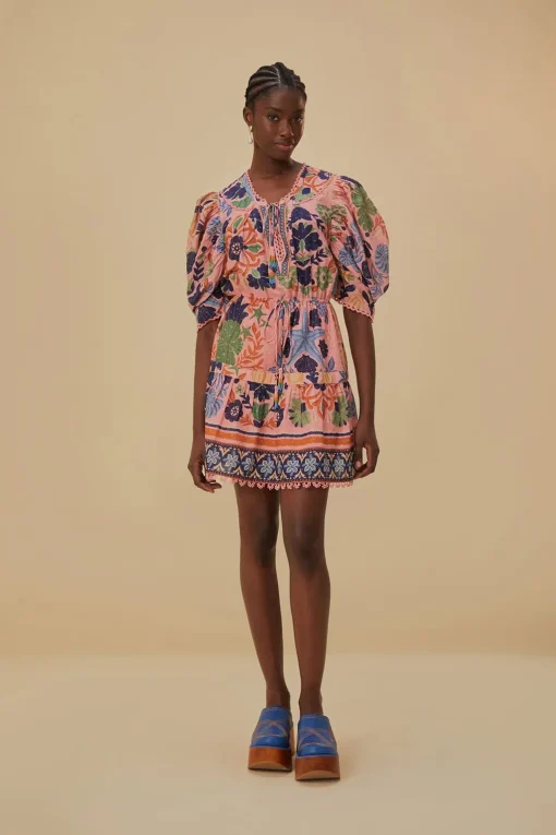  PINK SEASHELL TAPESTRY MINI DRESS