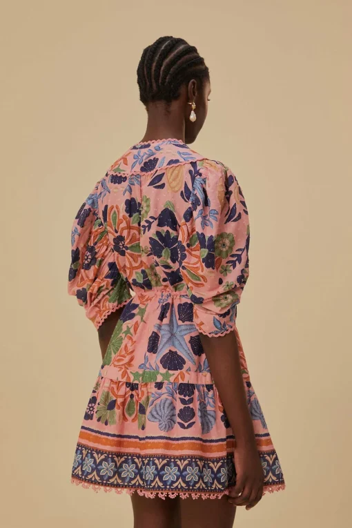  PINK SEASHELL TAPESTRY MINI DRESS