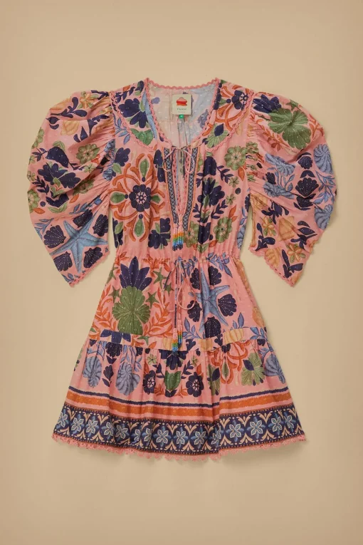  PINK SEASHELL TAPESTRY MINI DRESS