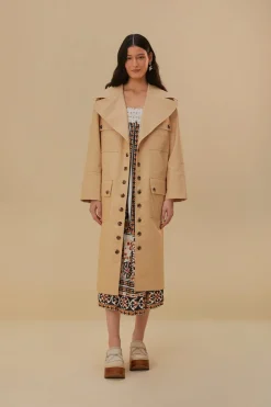  POCKETS OVER NUDE TRENCH COAT