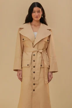  POCKETS OVER NUDE TRENCH COAT