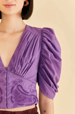  PURPLE CROPPED BLOUSE