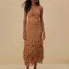  RAFFIA CUT-OUT MIDI DRESS
