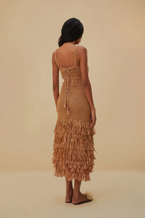  RAFFIA CUT-OUT MIDI DRESS